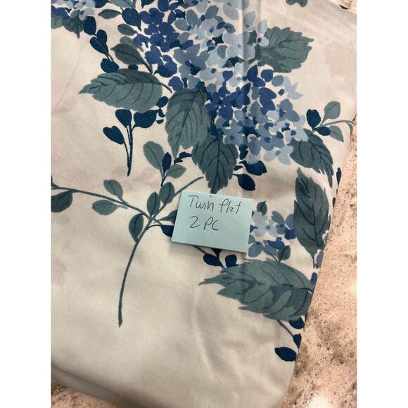 Vintage Blue Floral Springmaid Twin Flat Sheet w/pillowcases - Picture 6 of 7